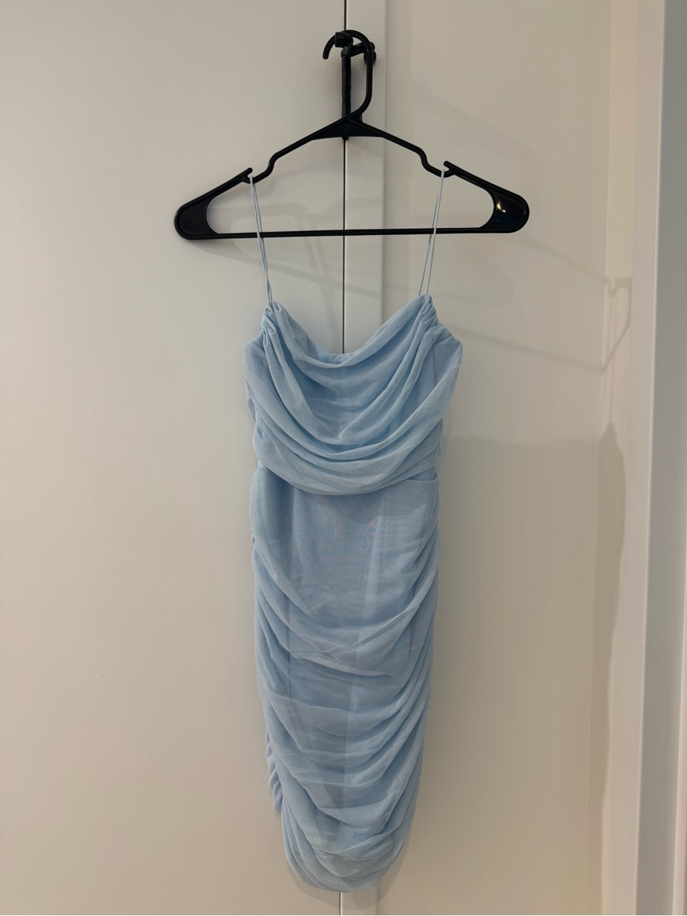 Princess Polly Pale Blue Ruched Cowl Midi Dress